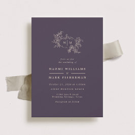 Pumpkin Vines Monogram Wedding Invitation 招待状