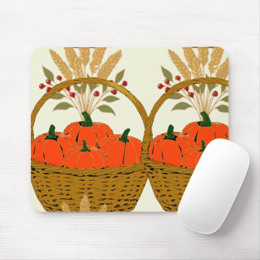 🍂 **Pumpkin & Wheat Basket Mouse Pad マウスパッド (マウス)