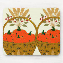 🍂 **Pumpkin & Wheat Basket Mouse Pad