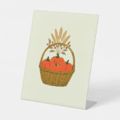 🍂 **Pumpkin & Wheat Basket Pedestal Sign 台座サイン (正面)