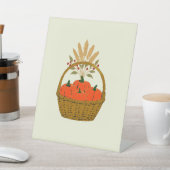 🍂 **Pumpkin & Wheat Basket Pedestal Sign 台座サイン (インサイチュ)