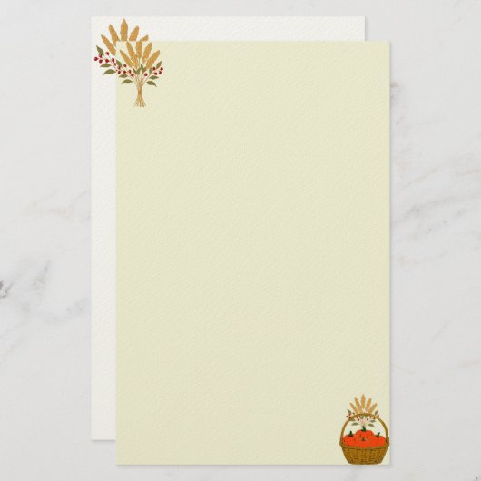 💌 **Pumpkin & Wheat Basket Stationery 便箋 (正面/裏面)