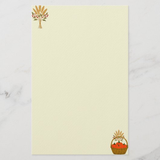 💌 **Pumpkin & Wheat Basket Stationery 便箋 (正面)