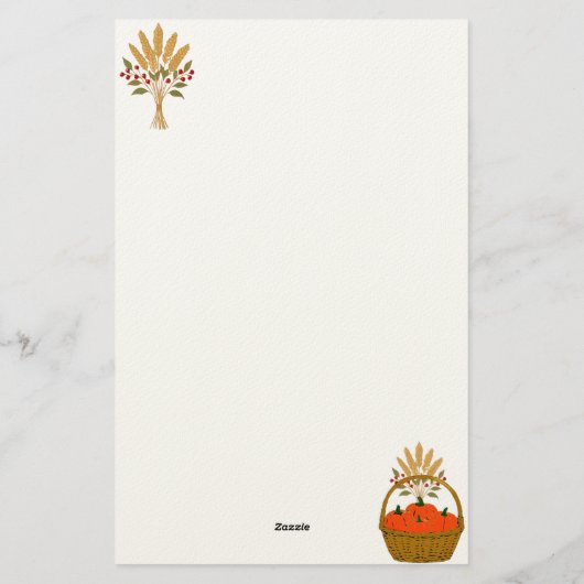 💌 **Pumpkin & Wheat Basket Stationery 便箋 (裏面)