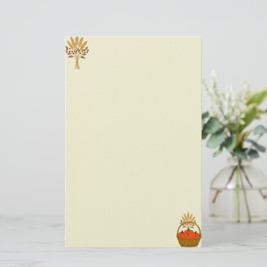 💌 **Pumpkin & Wheat Basket Stationery 便箋 (スタンド正面)