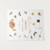 Pumpkin Wildflower Baby Shower Welcome Backdrop タペストリー (正面(横))