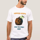 Pumpkin with Full Moon &  Halloween Tシャツ (正面)
