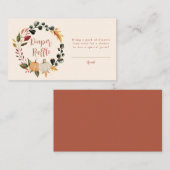 Pumpkin Wreath Baby Shower Diaper Raffle エンクロージャーカード (正面/裏面)