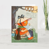 Pumpkinheadの黒猫のハロウィーンのカボチャのちょうちんのカボチャ カード (正面)