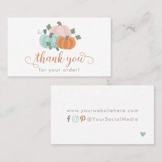 Pumpkinsご注文の名刺をありがとう 名刺 (正面/裏面)