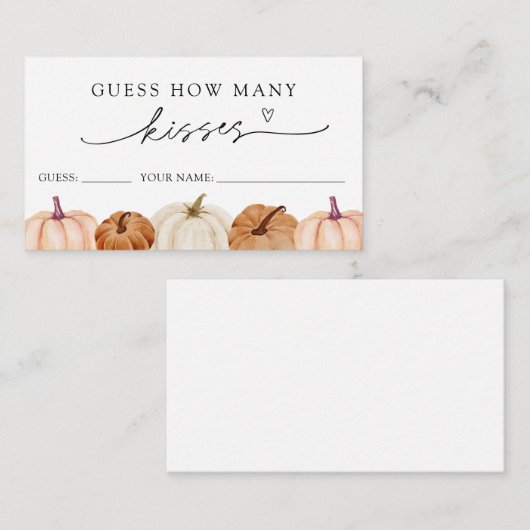 Pumpkinsは数を推測するキスゲームカード エンクロージャーカード (正面/裏面)