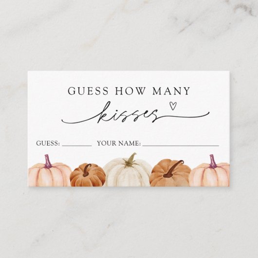 Pumpkinsは数を推測するキスゲームカード エンクロージャーカード (正面)