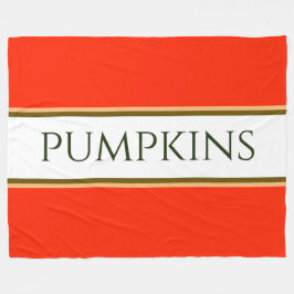 PUMPKINS明るい秋オレンジブラウン白ストライプ色 フリースブランケット