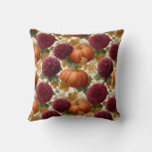 Pumpkins and Burgundy Autumn Blooms クッション (裏面)