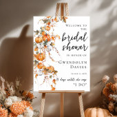 Pumpkins and Fall Leaves Bridal Shower Welcome ポスター