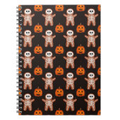 Pumpkins and Skeleton Gingerbread Halloween Design ノートブック (正面)