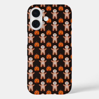 Pumpkins and Skeleton Gingerbread Halloween Design iPhone 16ケース