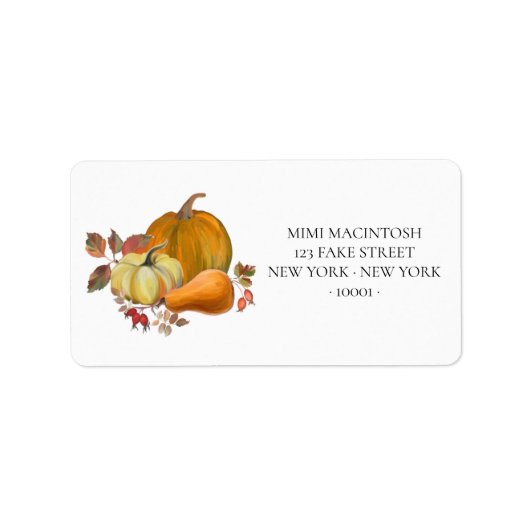 Pumpkins and Squash Address Labels ラベル (正面)