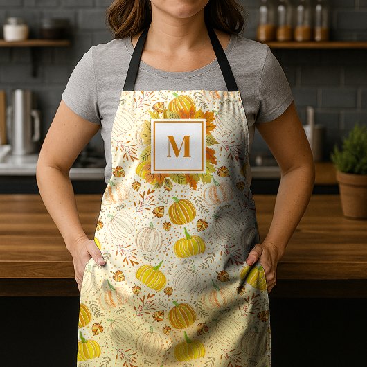 Pumpkins Autumn Fall Harvest Pattern エプロン