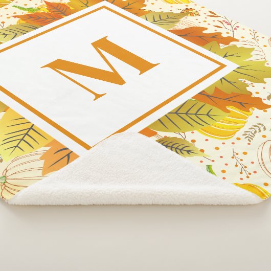 Pumpkins Autumn Fall Harvest Pattern シェルパブランケット (3/4)