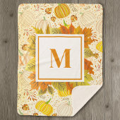 Pumpkins Autumn Fall Harvest Pattern シェルパブランケット
