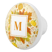 Pumpkins Autumn Fall Harvest Pattern セラミックノブ (右)