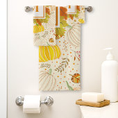 Pumpkins Autumn Fall Harvest Pattern バスタオルセット