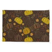 Pumpkins Autumn Fall Harvest Pattern 枕カバー (裏面-左)