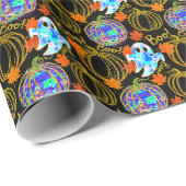 Pumpkins & Autumn Leaves Faux Gold Foil  ラッピングペーパー (ロールコーナー)