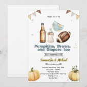 Pumpkins Brew and Diapers Too Invitation 招待状 (正面/裏面)