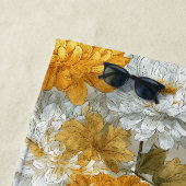 Pumpkins & Chrysanthemums Fall Design ビーチタオル (インサイチュ)