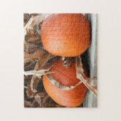Pumpkins Dried Corn Stalks Autumn  ジグソーパズル (縦)