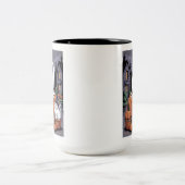 Pumpkins For Sale & Caffeine Ghost & Cat V2 ツートーンマグカップ (中央)