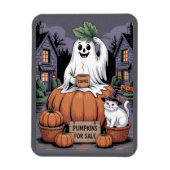 Pumpkins For Sale & Caffeine Ghost & Cat V2 マグネット (縦)
