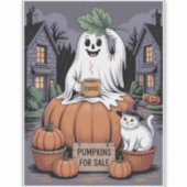 Pumpkins For Sale & Caffeine Ghost-Cat V2 Stickers シール (正面)