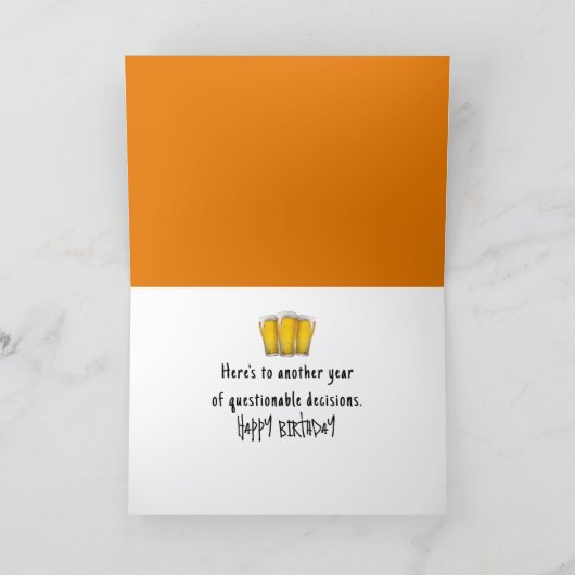 Pumpkins In a Bar Halloween Birthday Humor カード (内部)