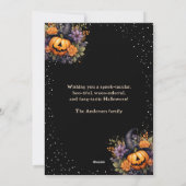 Pumpkins Jack-O'-Lanternsフローラフォトハロウィーン シーズンカード (裏面)