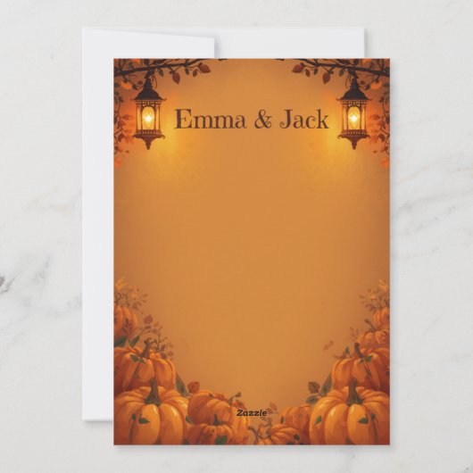 Pumpkins & Lanterns Fall Wedding  招待状 (裏面)