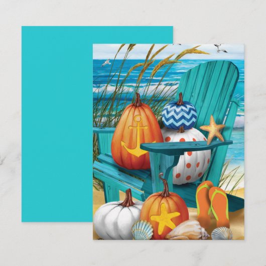 Pumpkins on the Beach Flat Card (正面/裏面)