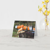 Pumpkins On Truck Autumn Blank Note  カード (黄色い花)