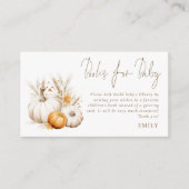 Pumpkins Pampas Bohoベビーシャワー用のスクリプトブック エンクロージャーカード (正面)