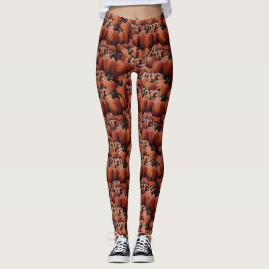 Pumpkins Seamless Pattern Leggings レギンス (正面)