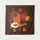 Pumpkins, star anise, cinnamon sticks, autumn leav タペストリー (正面(横))