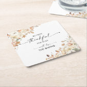 Pumpkins Thanksgiving Dinner Square Paper Coaster スクエアペーパーコースター (アングル)