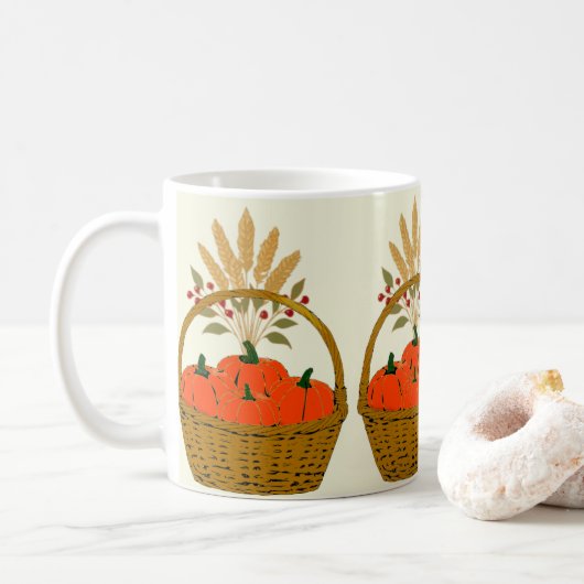 ☕ **Pumpkins & Wheat Basket Mug コーヒーマグカップ (ドーナツ)