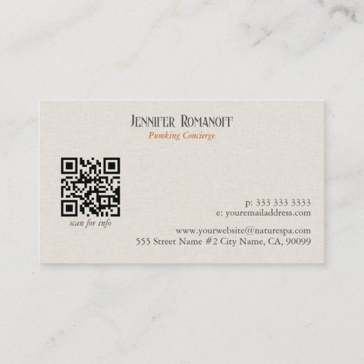 Pumpkinscape Fall Home Decor Concierge 名刺 (裏面)