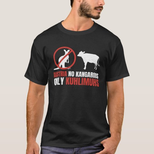 Pun Austria No Kangaroos Only Kuhlimuhs Tシャツ (正面)