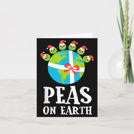 Pun Christmas Sayings Peas On Earth Funny Xmas Gif カード (正面)