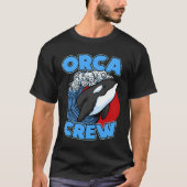 Pun Orca Whale Graphic Orca Crew Tシャツ (正面)