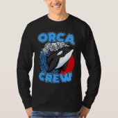 Pun Orca Whale Graphic Orca Crew Tシャツ (正面)